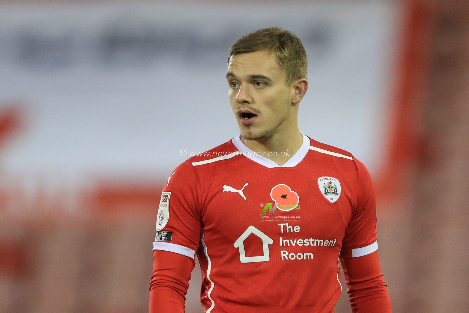 Luke Thomas #16 of Barnsley during the game