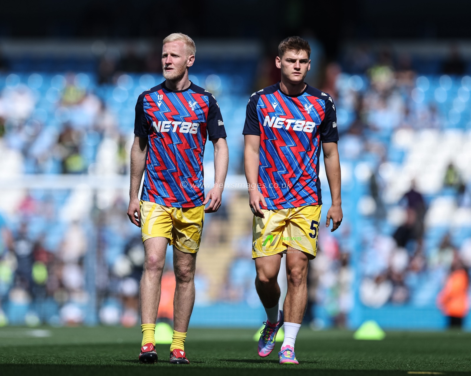 Will Hughes and Maxence Lacroix of Crystal Palace during the Premier League match Manchester City vs Crystal Palace at Etihad Stadium, Manchester, United Kingdom, 12th April 2025

(Photo by Mark Cosgrove/News Images)