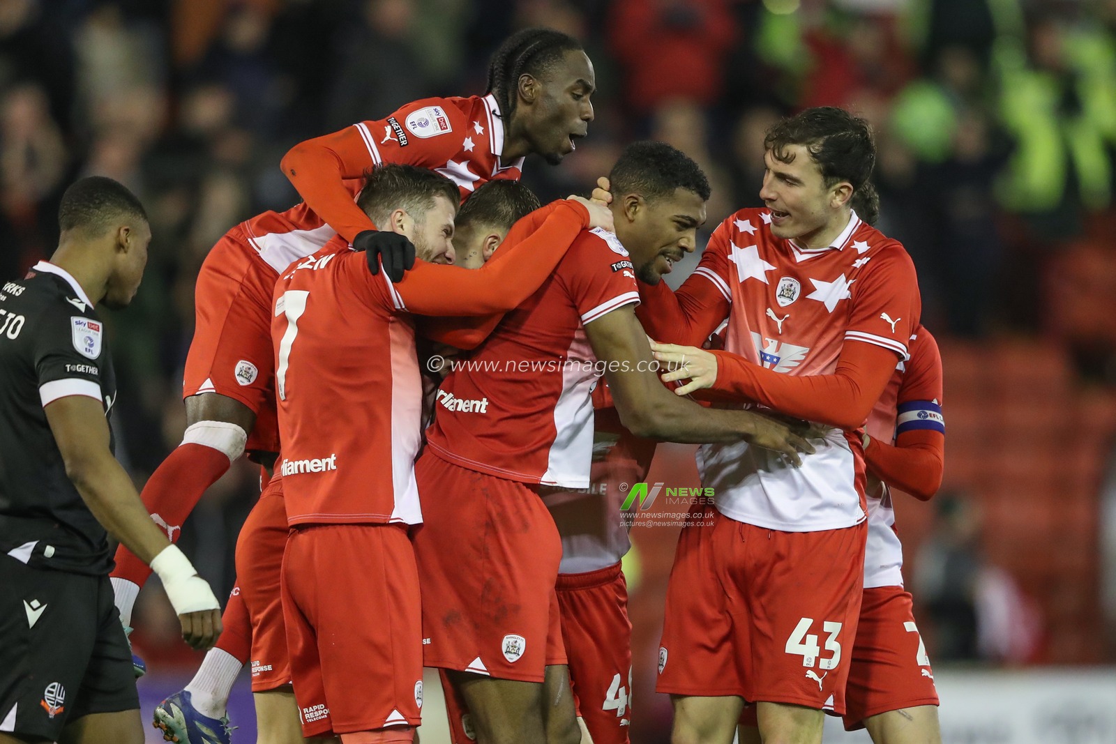 Donovan Pines of Barnsley celebrates his goal to make it 2-0 during the Sky Bet League 1 match Barnsley vs Bolton Wanderers at Oakwell, Barnsley, United Kingdom, 5th March 2024

(Photo by Alfie Cosgrove/News Images)
