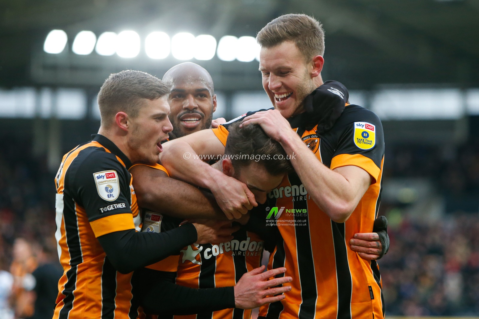 Aaron Connolly #44 of Hull City Celebrates scoring a goal to make it 1-0 during the Sky Bet Championship match Hull City vs Queens Park Rangers at MKM Stadium, Hull, United Kingdom, 28th January 2023

(Photo by Ben Early/News Images)