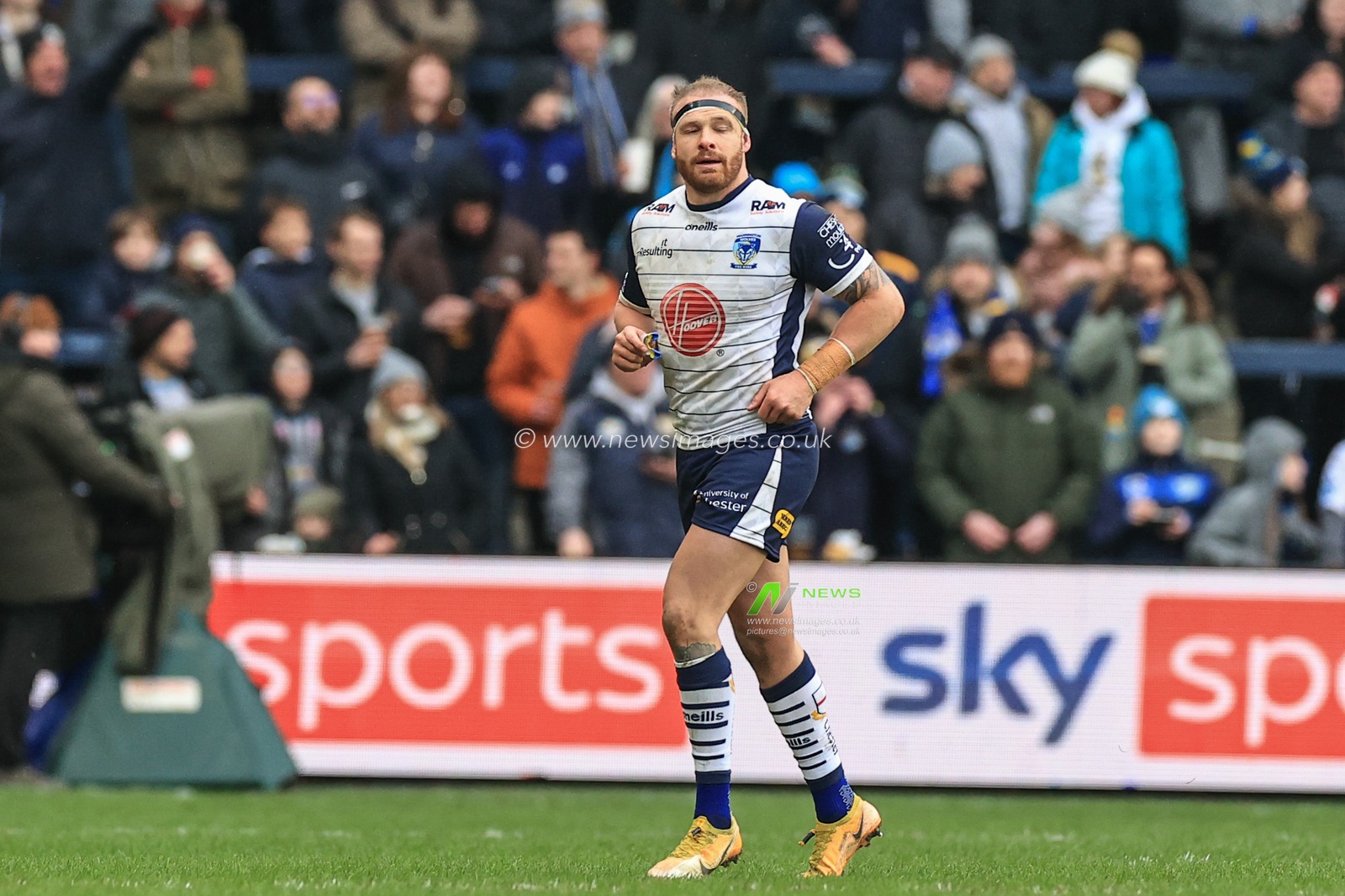 Oliver Holmes #12 of Warrington Wolves his sin-binned