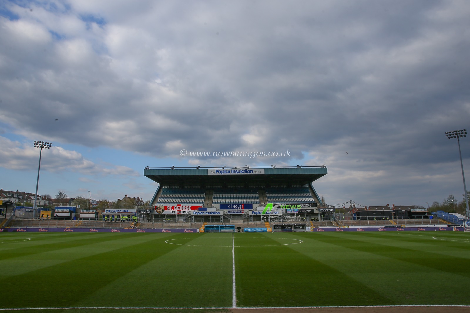 A general view inside of the Memorial Stadium, home of Bristol Rovers ahead of the Sky Bet League 1 match Bristol Rovers vs Sheffield Wednesday at Memorial Stadium, Bristol, United Kingdom, 18th April 2023

(Photo by Gareth Evans/News Images)