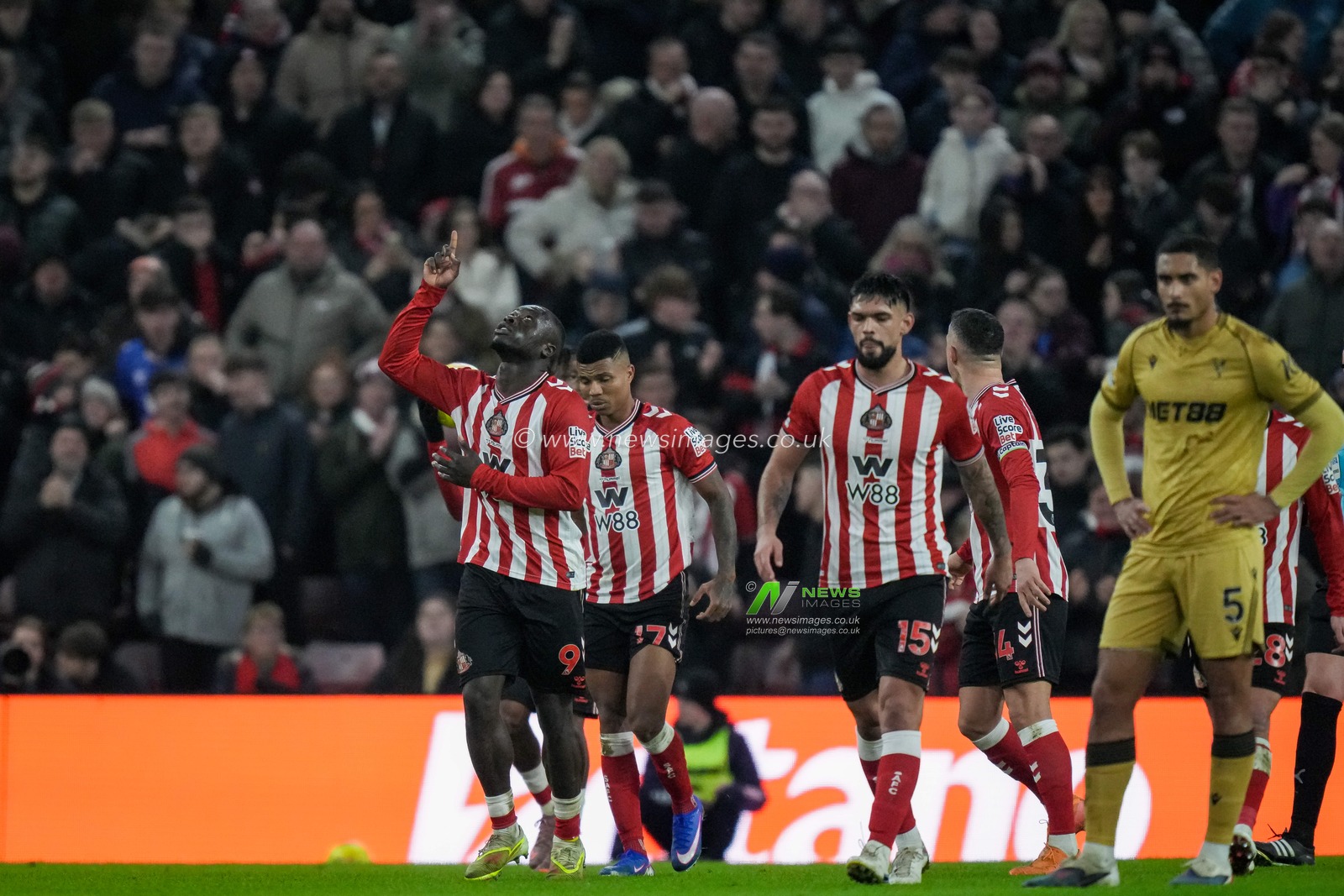 Brian Brobbey of Sunderland celebrates his goal to make it 2-1 during the Premier League match Sunderland vs Crystal Palace at Stadium Of Light, Sunderland, United Kingdom, 17th January 2026

(Photo by Maynard Manyowa/News Images)