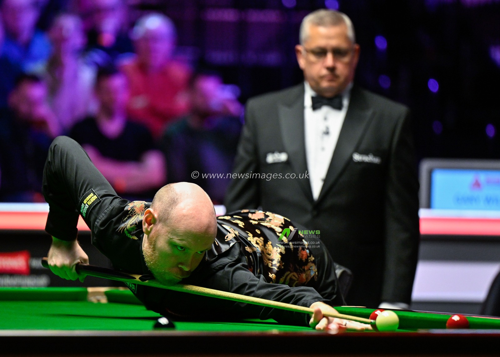Gary Wilson takes a shot, during the Johnstoneâ€™s Paint Tour Championships at Manchester Central, Manchester, United Kingdom, 5th April 2024

(Photo by Cody Froggatt/News Images)
