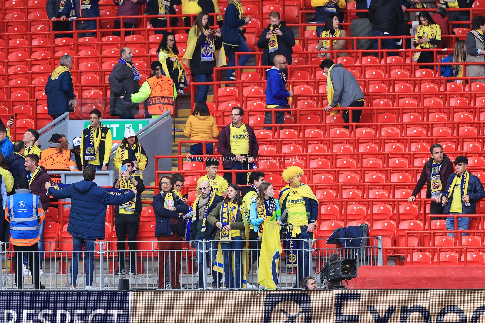 Villarreal fans arrive for the game