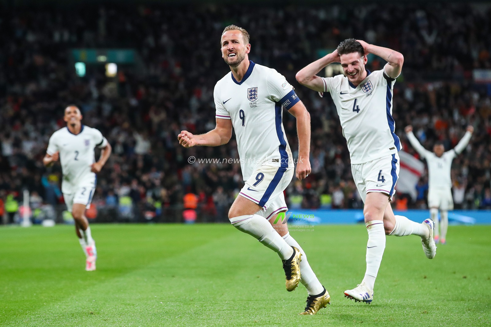 Harry Kane of England celebrates his goal to make it 1-0 during the UEFA Nations League - League B - Group 2 England v Finland at Wembley Stadium, London, United Kingdom, 10th September 2024

(Photo by Gareth Evans/News Images)