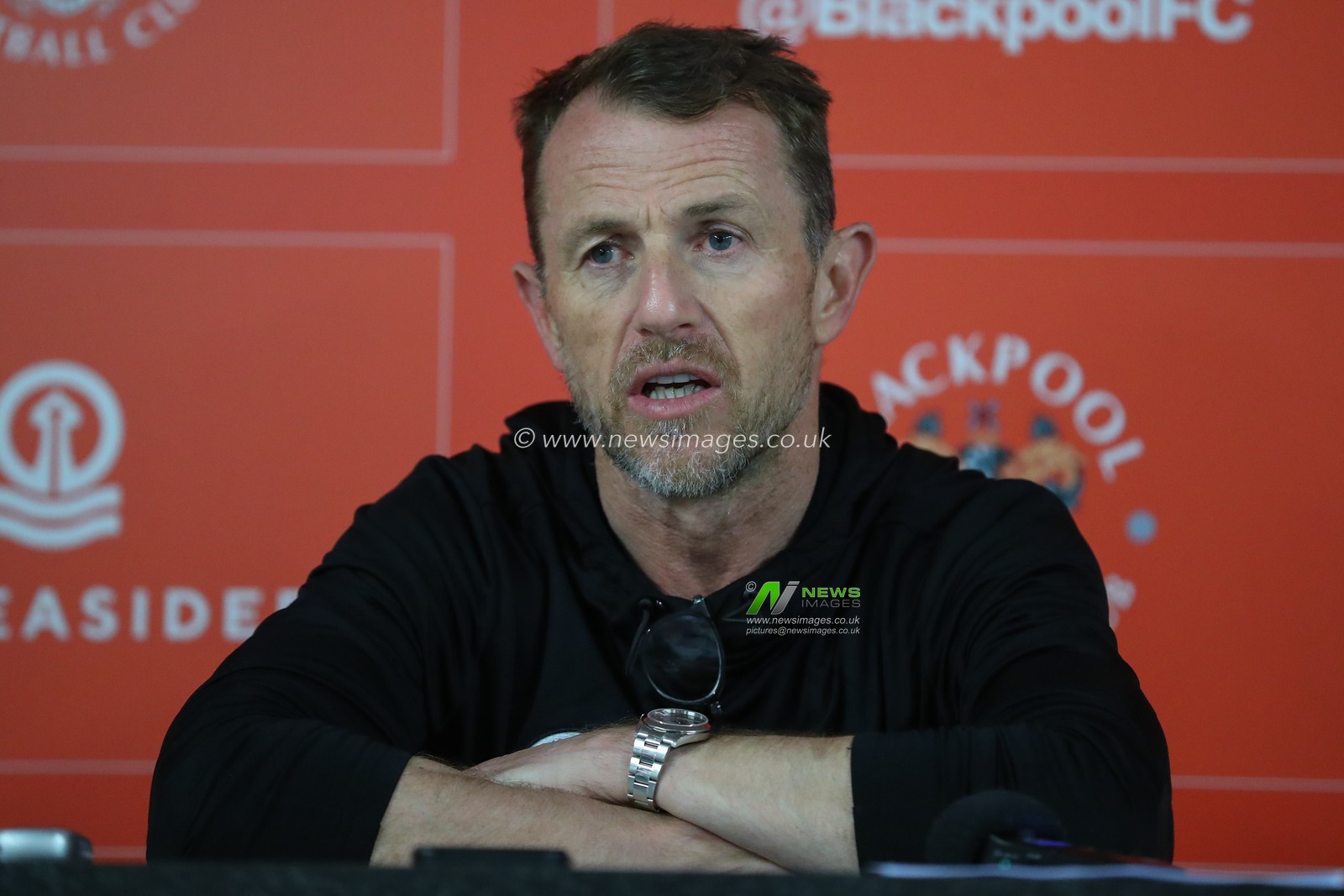 Gary Rowett manager of Millwall talks to the press after the Sky Bet Championship match Blackpool vs Millwall at Bloomfield Road, Blackpool, United Kingdom, 28th April 2023

(Photo by Gareth Evans/News Images)
