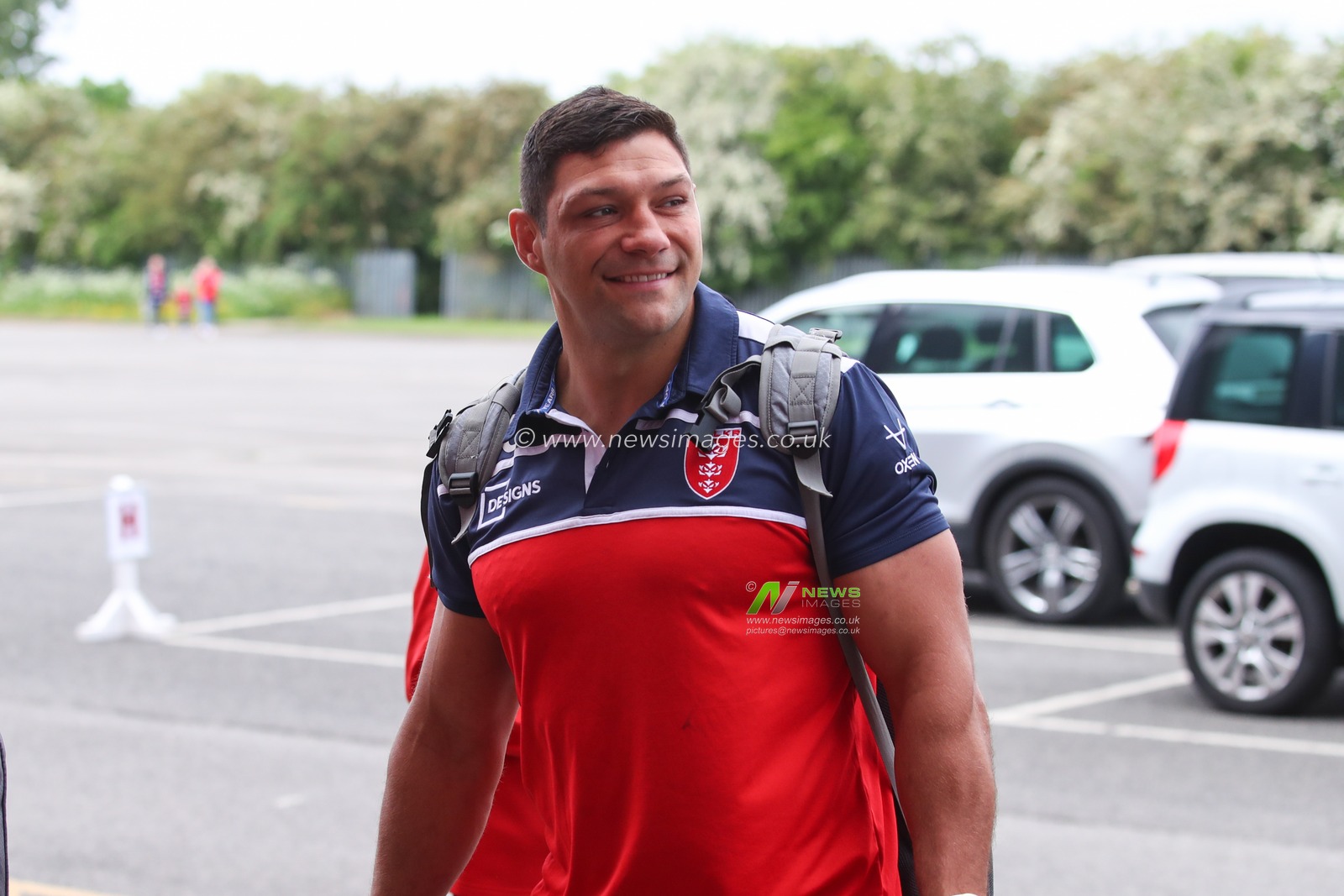 Ryan Hall #5 of Hull KR arrives at Sewell Group Craven Park