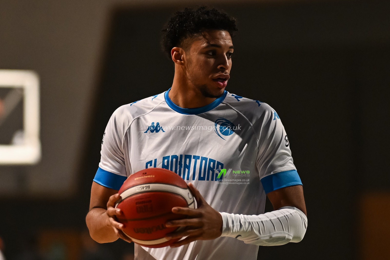 Clifton Moore Jr. #21 of Caledonia Gladiators during pre match warm up ahead of the British Basketball Championship match Plymouth City Patriots vs Caledonia Gladiators at Plymouth Pavilions, Plymouth, United Kingdom, 3rd November 2023

(Photo by Craig Thomas/News Images)