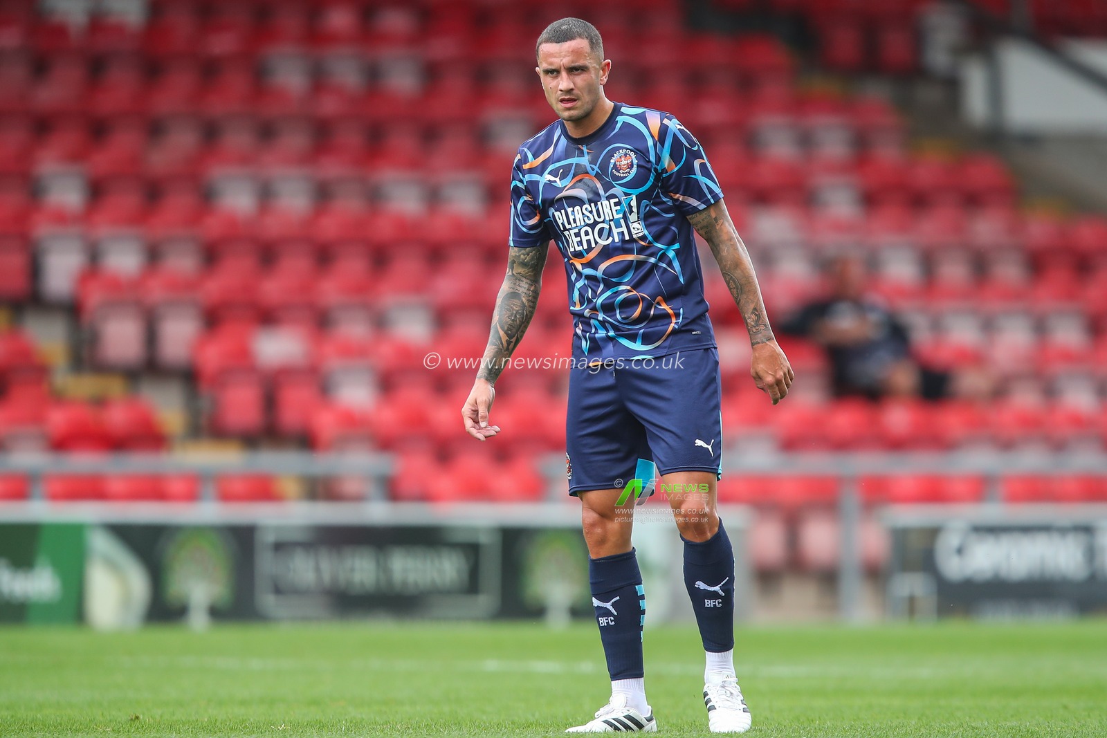 Oliver Norburn of Blackpool during the Pre-season friendly match Crewe Alexandra vs Blackpool at Alexandra Stadium, Crewe, United Kingdom, 3rd August 2024

(Photo by Gareth Evans/News Images)