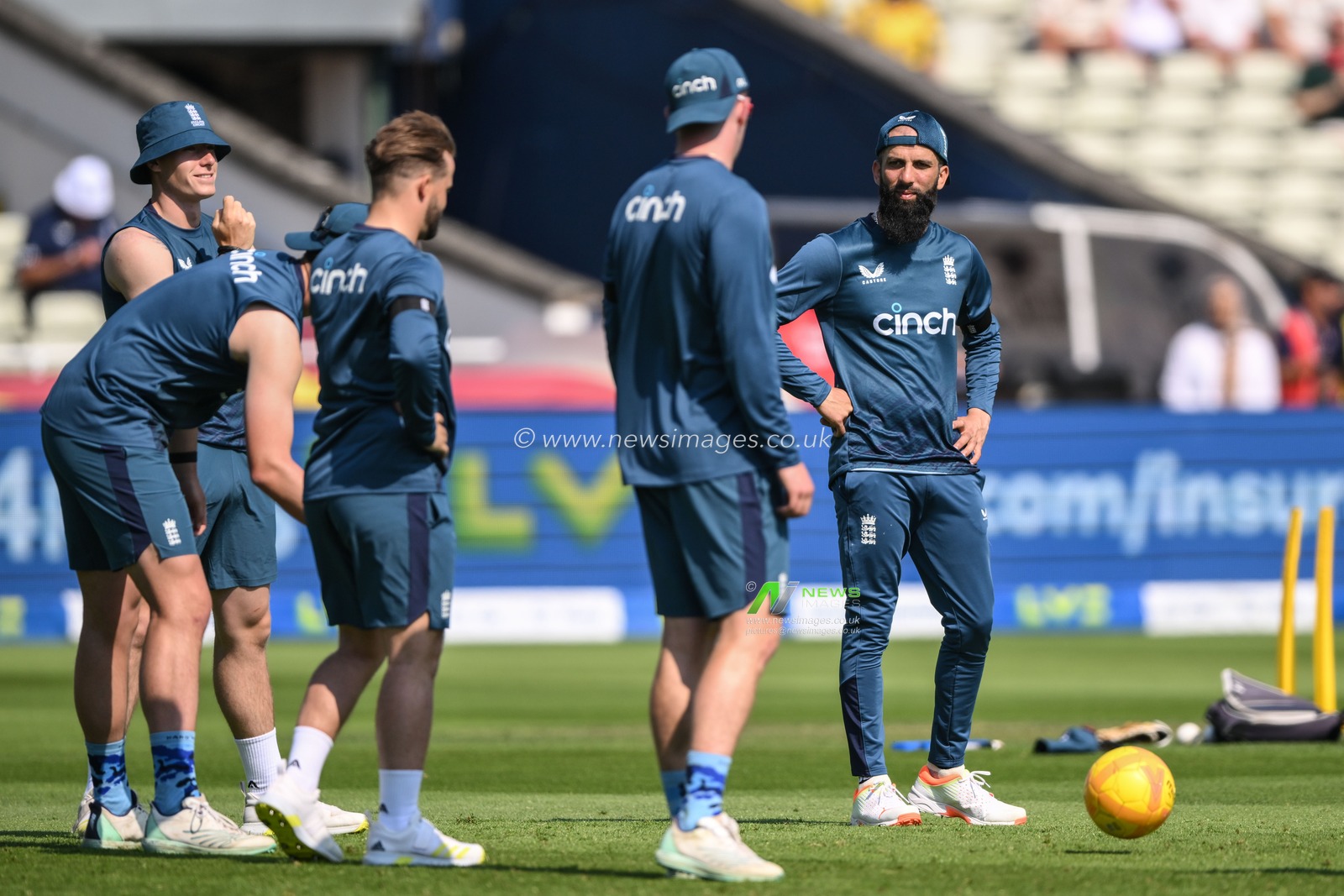 Moeen Ali of England in the pre-game warm up session during the LV= Insurance Ashes First Test Series Day 1 England vs Australia at Edgbaston, Birmingham, United Kingdom, 16th June 2023

(Photo by Craig Thomas/News Images)
