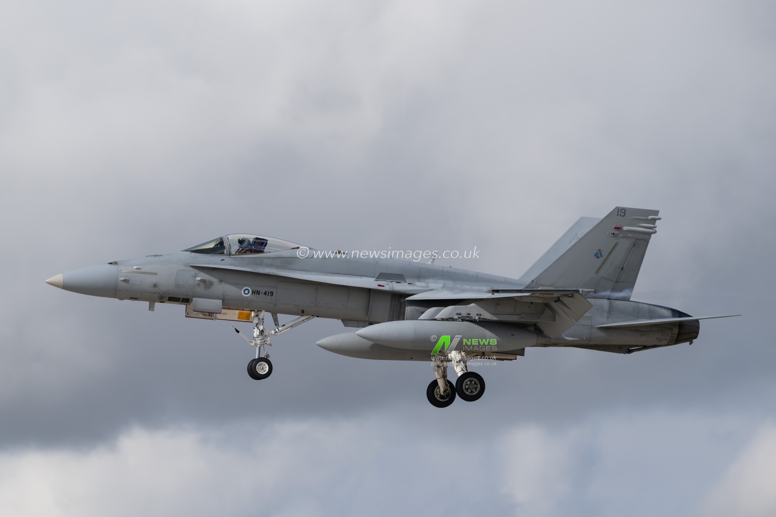 McDonnell Douglas F/A-18 Hornet of the Finnish Air Force lands during the Exercise of Cobra Warrior 24-2 Royal Air Force Waddington at Royal Air Force Station Waddington, Waddington, United Kingdom, 26th September 2024

(Photo by Cody Froggatt/News Images)