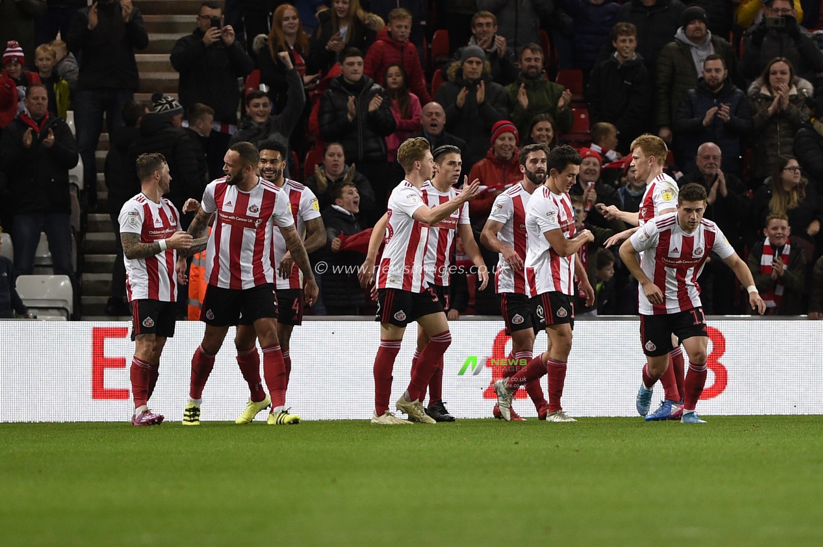 22nd October 2019, Stadium Of Light, Sunderland, England; Sky Bet League 1, Sunderland v Tranmere Rovers : Chris Maguire of Sunderland celebrates with his team mates after scoring

Credit: Iam Burn/News Images