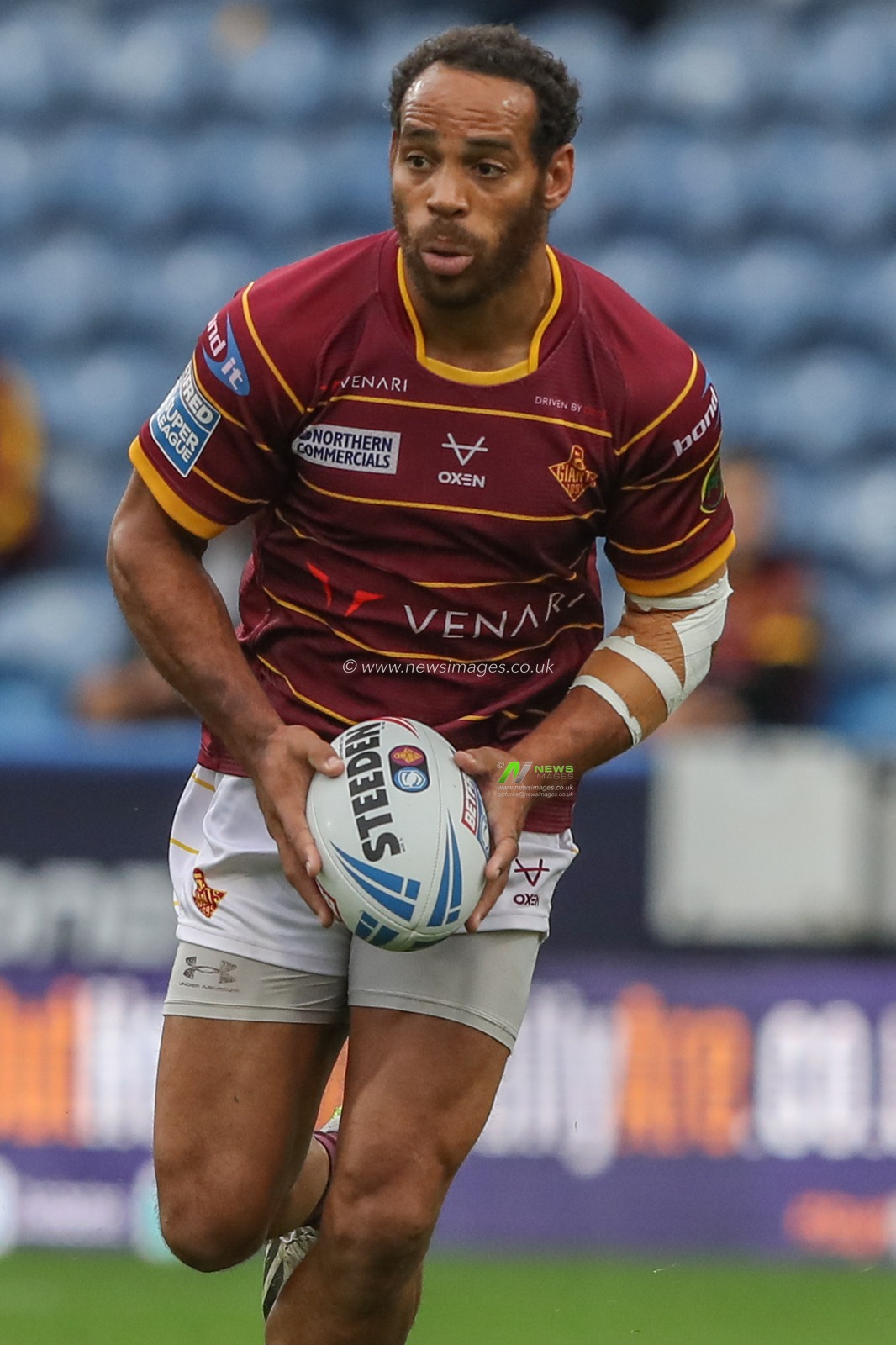 Leroy Cudjoe of Huddersfield Giants during the Betfred Super League Round 25 match Huddersfield Giants vs London Broncos at John Smith's Stadium, Huddersfield, United Kingdom, 8th September 2024

(Photo by Alfie Cosgrove/News Images)
