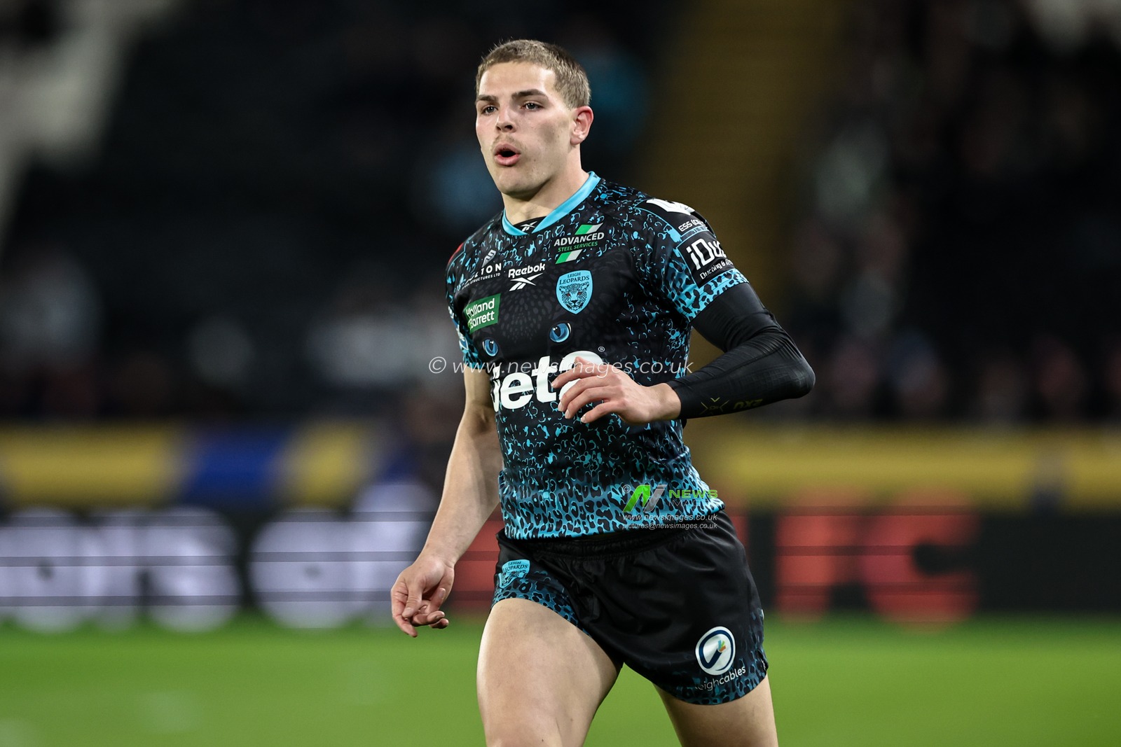Bailey Hodgson of Leigh Leopards during the Betfred Super League Round 4 match Hull FC vs Leigh Leopards at MKM Stadium, Hull, United Kingdom, 6th March 2025

(Photo by Mark Cosgrove/News Images)