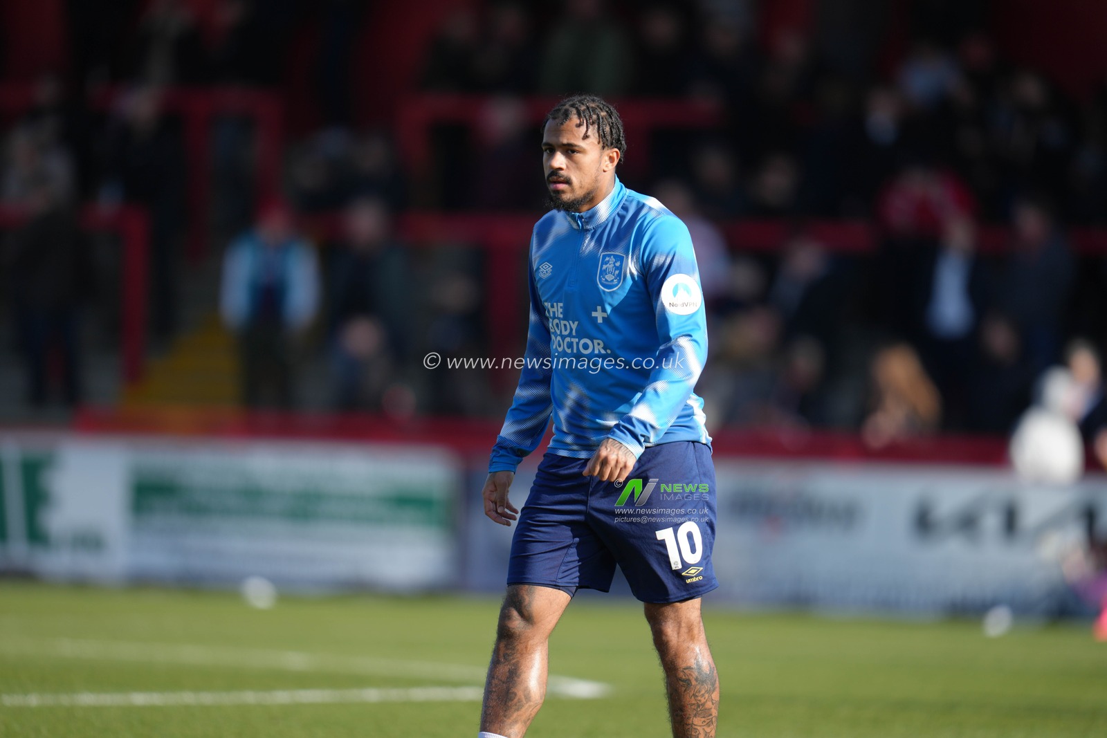 Josh Koroma of Huddersfield Town ahead of the Sky Bet League 1 match Stevenage vs Huddersfield Town at Lamex Stadium, Stevenage, United Kingdom, 1st March 2025

(Photo by Harvey Murphy/News Images)