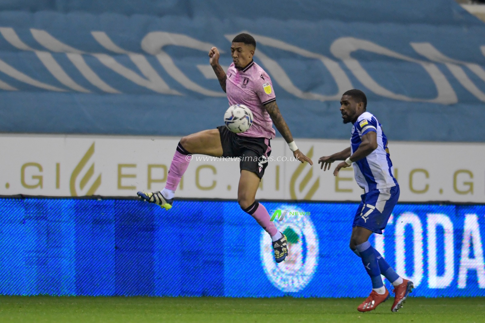 Liam Palmer #2 of Sheffield Wednesday controls the ball
