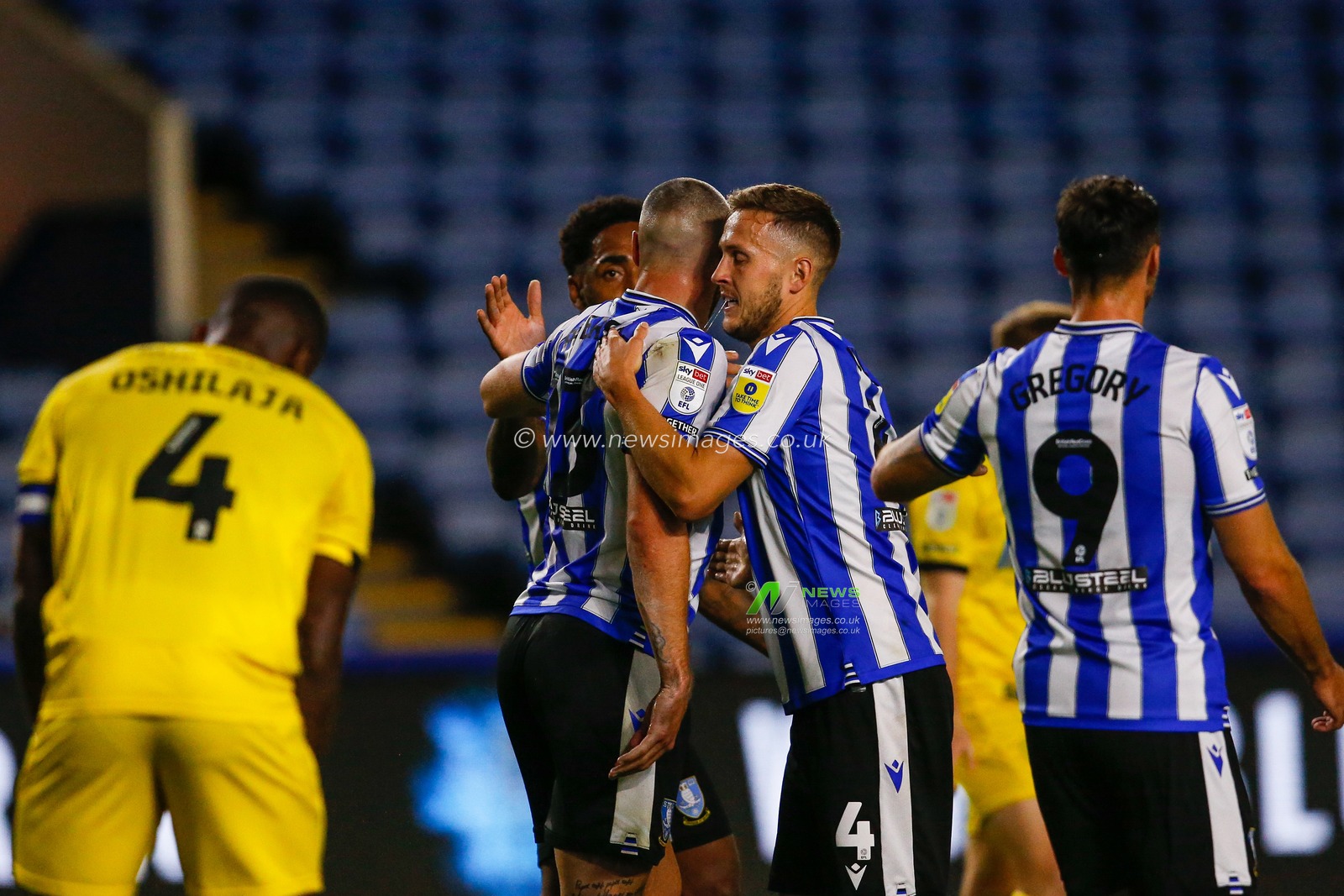 Callum Paterson #13 of Sheffield Wednesday Celebrates scoring a goal to make it 2-2 during the Papa John's Trophy match Sheffield Wednesday vs Burton Albion at Hillsborough, Sheffield, United Kingdom, 20th September 2022

(Photo by Ben Early/News Images)