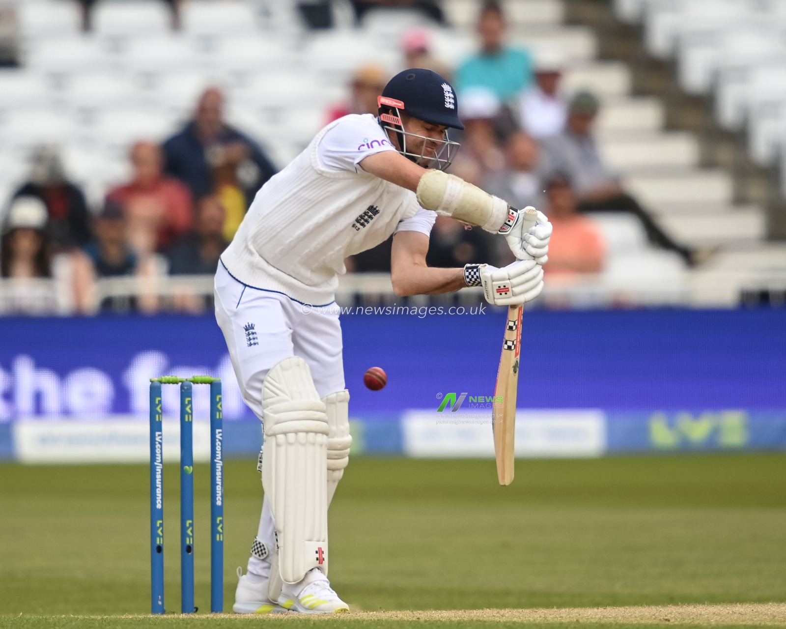 James Anderson of England in action during the game
