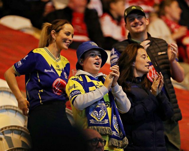 Warrington fans during the Betfred Super League round 27 match Hull KR vs Warrington Wolves at Sewell Group Craven Park, Kingston upon Hull, United Kingdom, 18th September 2025(Photo by Sam Eaden/News Images)