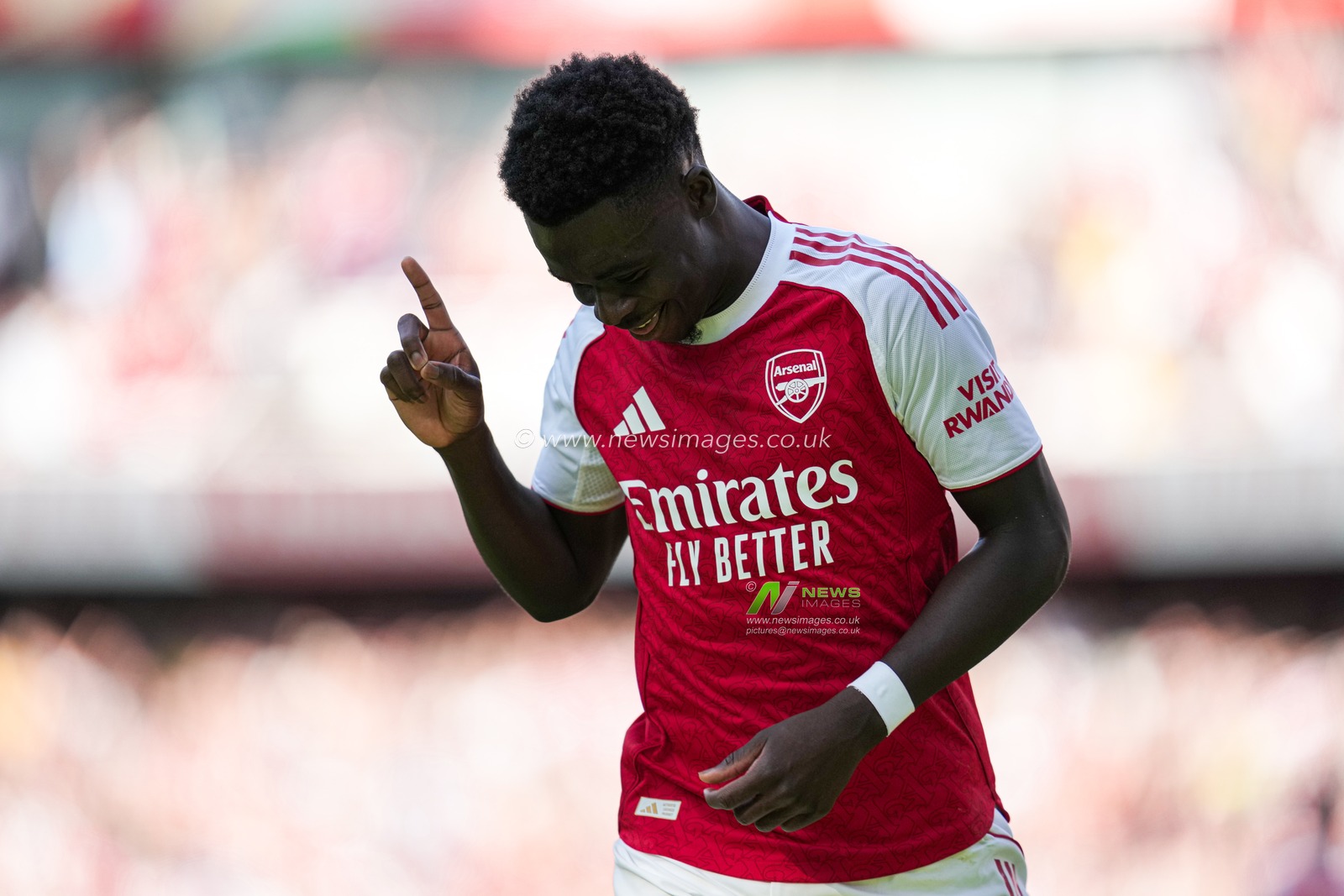 Bukayo Saka of Arsenal celebrates goal during the Pre-season friendly match Arsenal vs Athletic Bilbao at Emirates Stadium, London, United Kingdom, 9th August 2025

(Photo by Harvey Murphy/News Images)