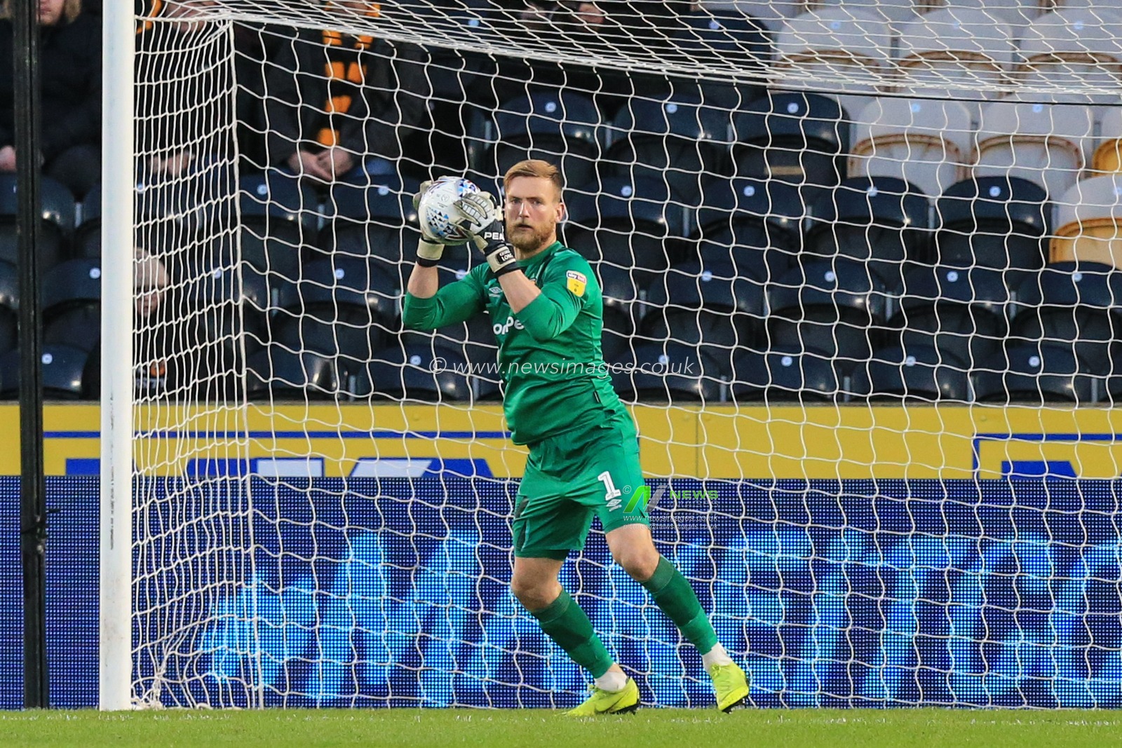 21st December 2019, KC Stadium, Kingston upon Hull, England; Sky Bet Championship, Hull City v Birmingham City :  match image George Long  (1) of Hull City 

Credit: David Greaves/News Images