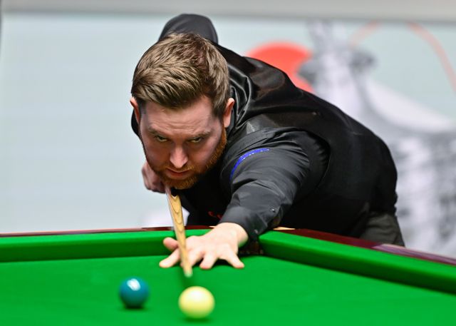 Jak Jones takes a shot, during the Cazoo World Championships 2024 Final at Crucible Theatre, Sheffield, United Kingdom, 5th May 2024

(Photo by Cody Froggatt/News Images)