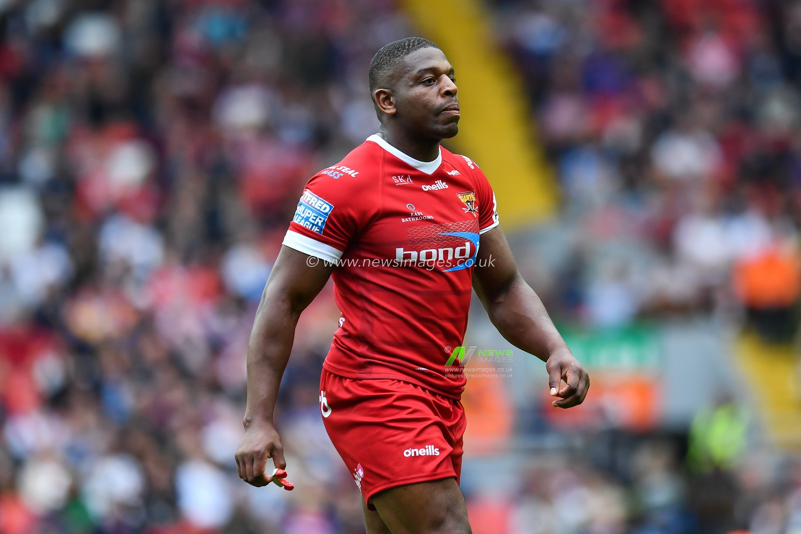 25th May 2019 , Anfield Stadium, Liverpool, England; Dacia Magic Weekend, Betfred Super League Round 16, Hull FC vs Huddersfield Giants ; Jermaine McGillvary (2) of Huddersfield Giants 

Credit: Craig Thomas/News Images