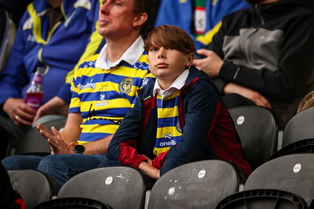 Warrington fans during the Betfred Super League round 25 match Hull FC vs Warrington Wolves at MKM Stadium, Hull, United Kingdom on 29 August 2026

(Photo by Alfie Cosgrove/News Images)
