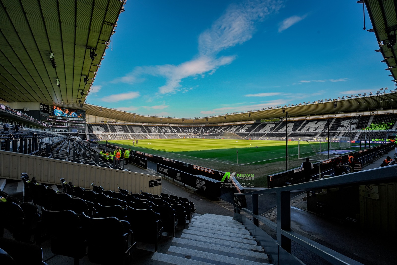 A general view of the pitch and stands during the Sky Bet Championship match Derby County vs Stoke City at Pride Park Stadium, Derby, United Kingdom on 06 April 2026

(Photo by Maynard Manyowa/News Images)