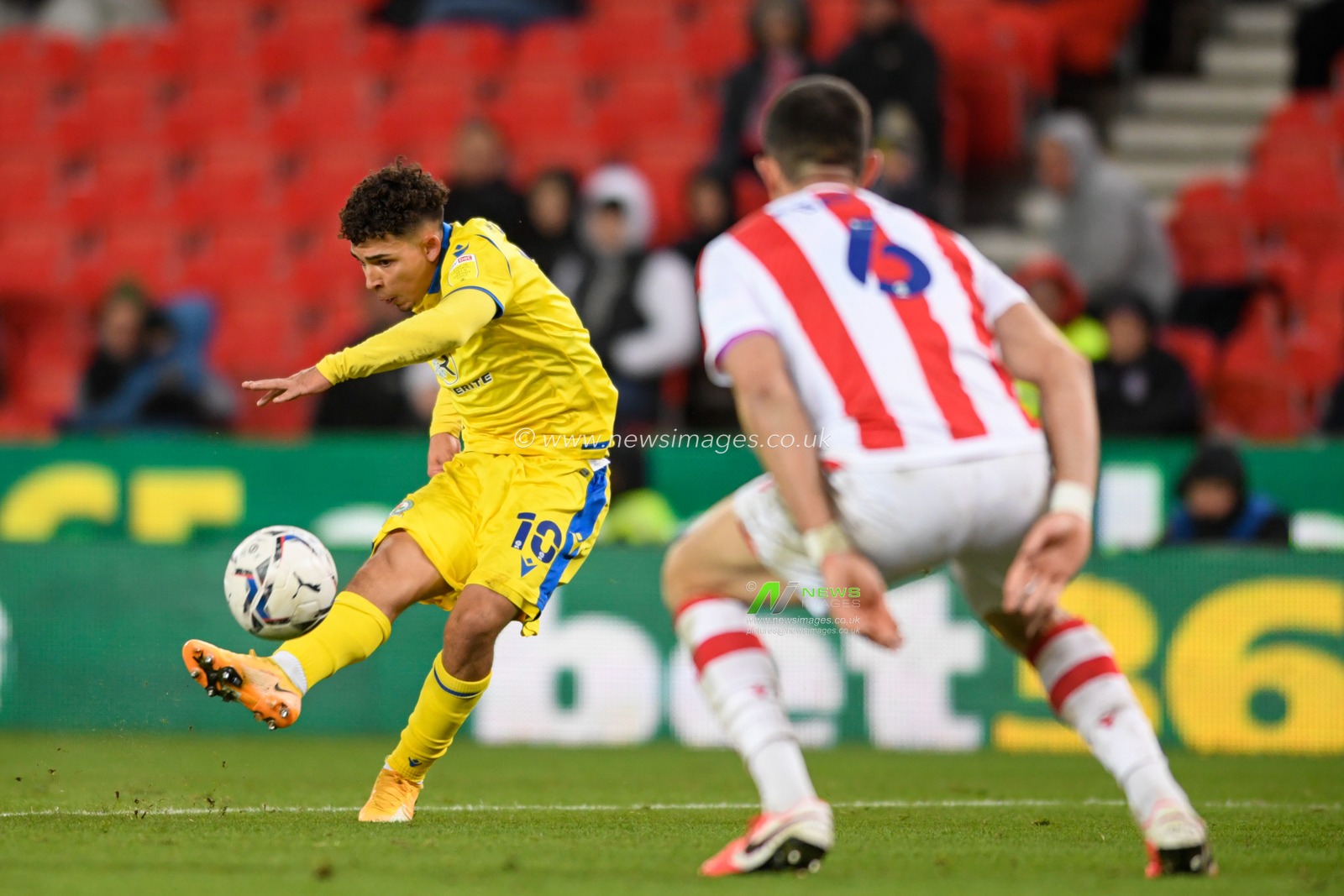 Tyrhys Dolan #10 of Blackburn Rovers has a shot at goal