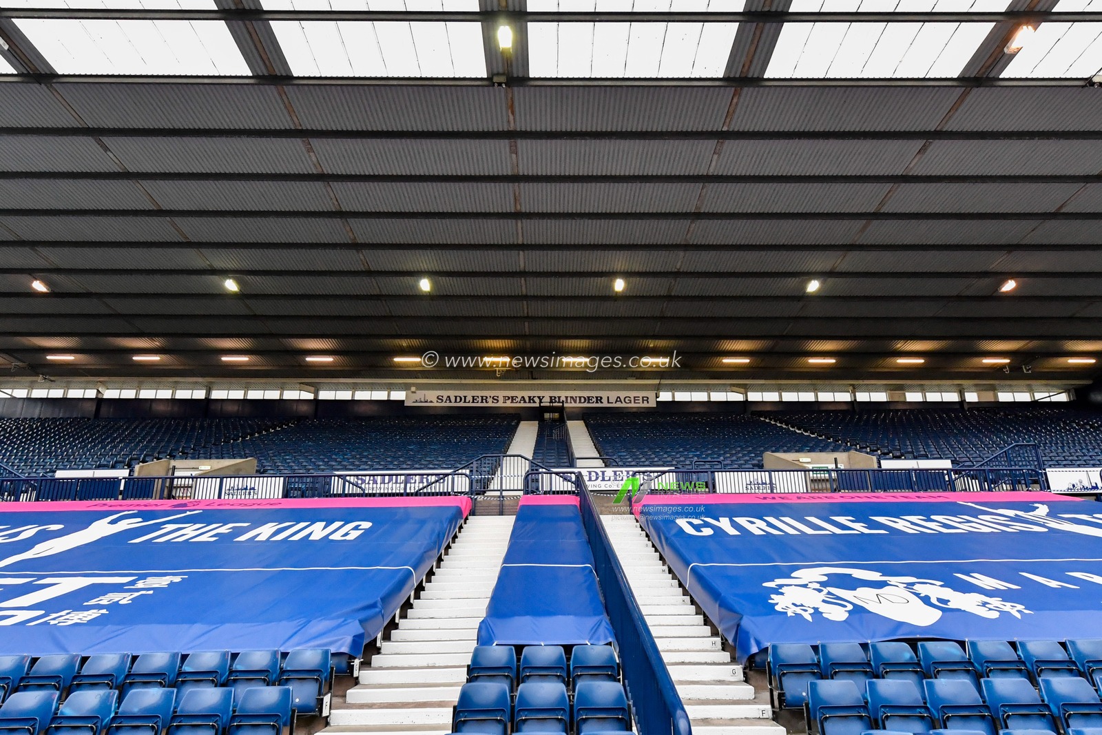 A general view of the Smethwick End with no fans in attendance for tonight's game
