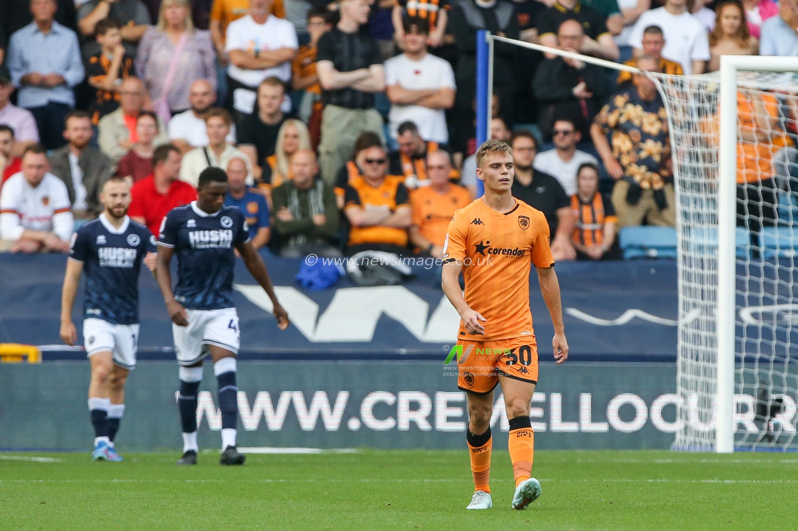 Scott Twine #30 of Hull City dejected after Millwall score to make it 1-0 during the Sky Bet Championship match Millwall vs Hull City at The Den, London, United Kingdom, 7th October 2023

(Photo by Arron Gent/News Images)
