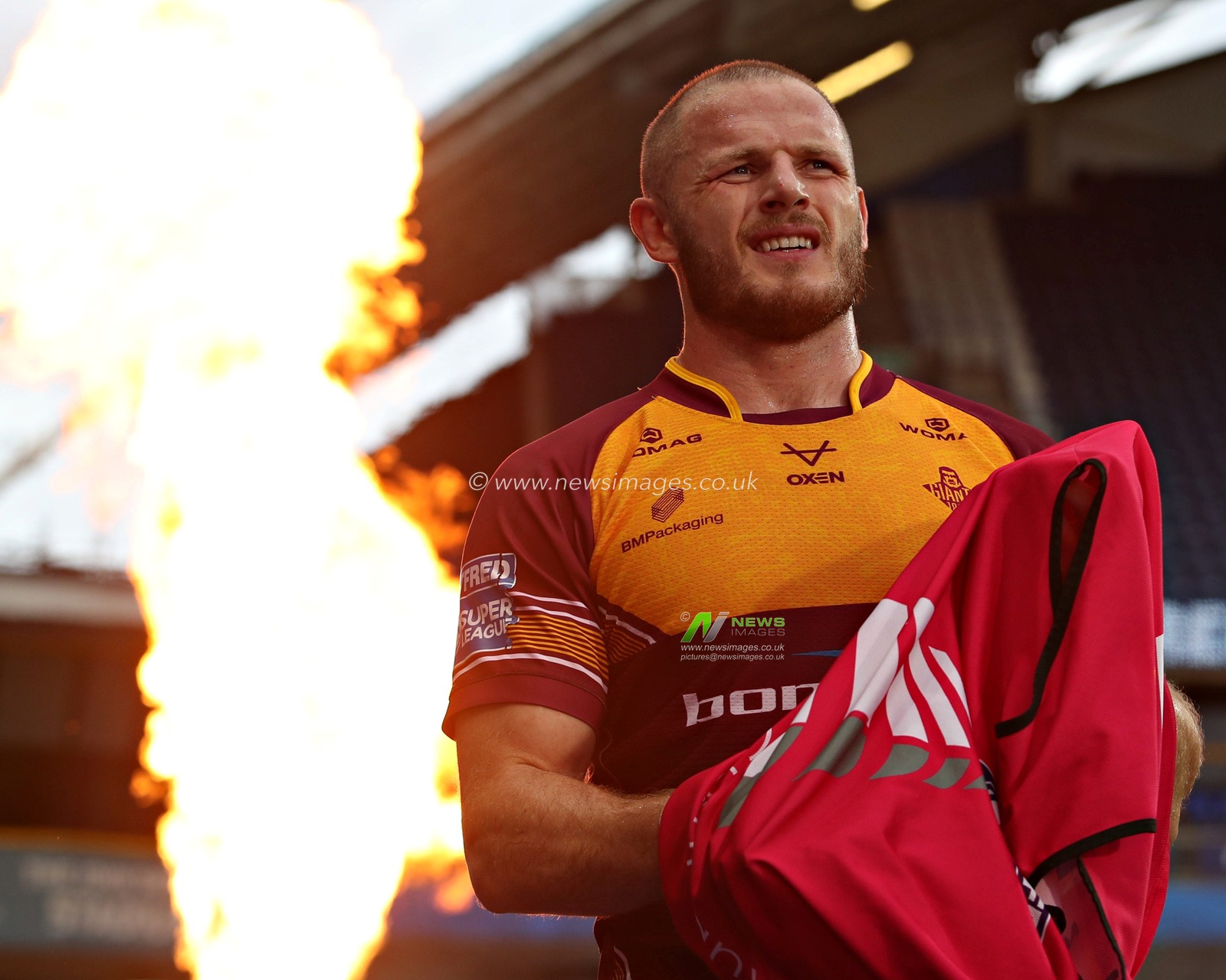 Tom Burgess of Huddersfield Giants before the Betfred Super League Round 13 match Huddersfield Giants vs Leigh Leopards at John Smith's Stadium, Huddersfield, United Kingdom, 29th May 2025(Photo by Sam Eaden/News Images)
