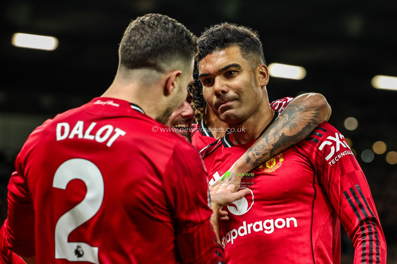 Casemiro of Manchester Untied celebrates his goal to make it 2-1 during the Premier League match Manchester United vs Bournemouth at Old Trafford, Manchester, United Kingdom, 15th December 2025

(Photo by Mark Cosgrove/News Images)

*** GER AUT SUI OUT ***