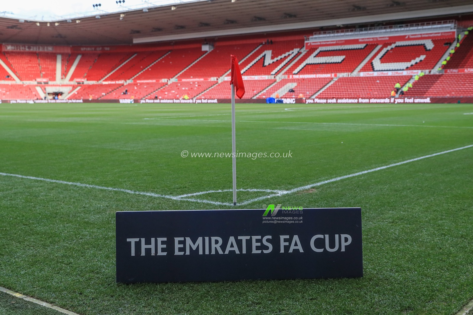 5th January 2020, Riverside Stadium, Middlesbrough, England; Emirates FA Cup, Middlesbrough v Tottenham Hotspur : FA Cup banner on the corner flag

Credit: Mark Cosgrove/News Images