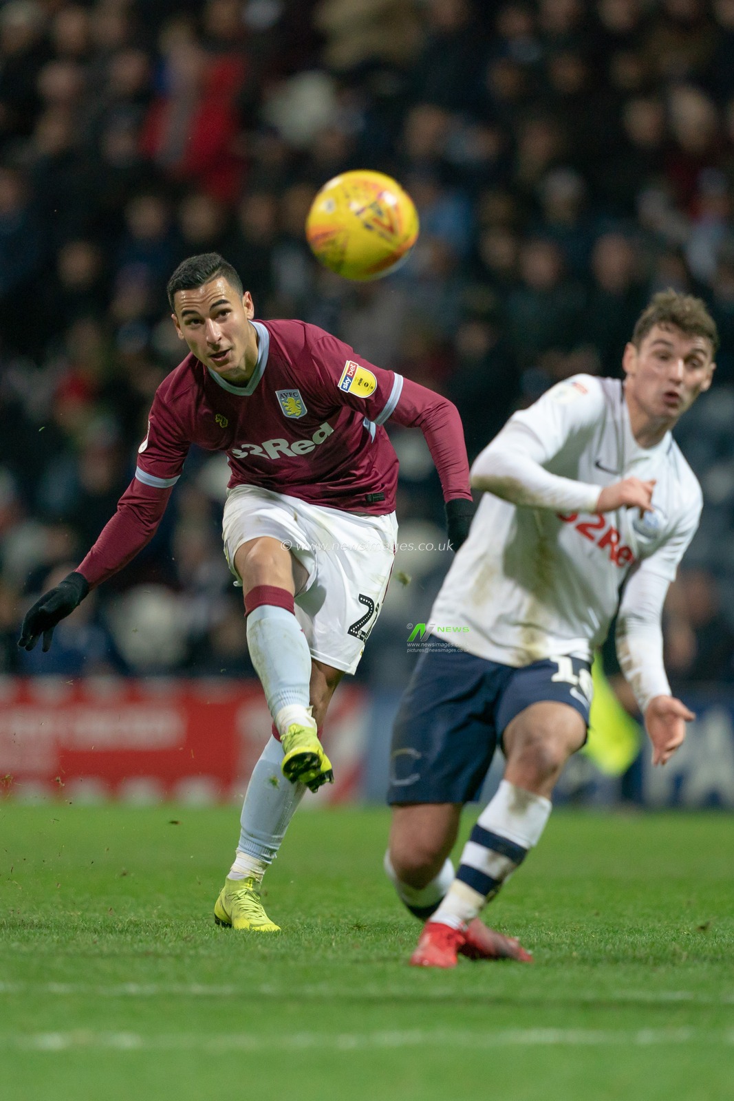 Aston Villa's Anwar El Ghazi shoots at goal despite the efforts of Preston North End's Ryan Ledson

29th December 2018, Deepdale, Preston, England; Sky Bet Championship, Preston North End vs Aston Villa ; 


Credit: Terry Donnelly/News Images

English Football League images are subject to DataCo Licence