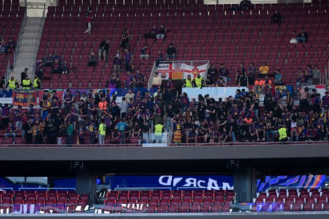 Fans of FC Barcelona before the UEFA Champions League Quarter Finals match Atletico Madrid vs Barcelona at Riyadh Air Metropolitano, Madrid, Spain on 14 April 2026

(Photo by Samuel Carreno/News Images)