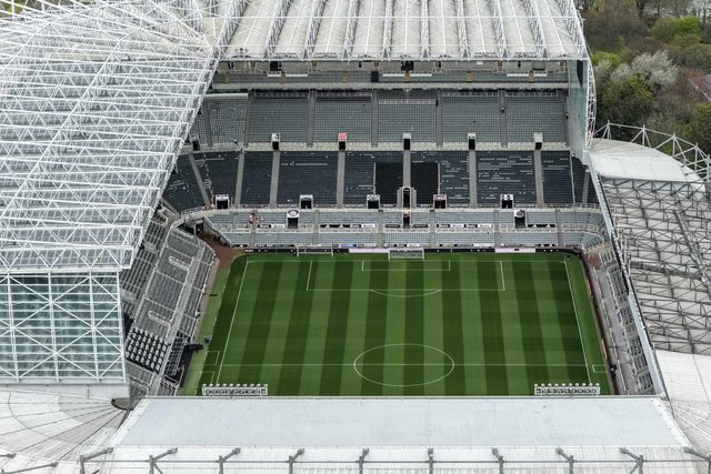 An aerial view of St James’ Park during the Premier League match Newcastle Untied vs Bournemouth at St. James's Park, Newcastle, United Kingdom on 18 April 2026

(Photo by Mark Cosgrove/News Images)
