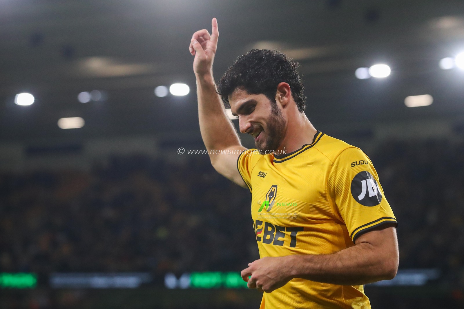 GonÃ§alo Guedes of Wolverhampton Wanderers celebrates his goal to make it 2-0 during the Carabao Cup match Wolverhampton Wanderers vs Burnley at Molineux, Wolverhampton, United Kingdom, 28th August 2024

(Photo by Gareth Evans/News Images)