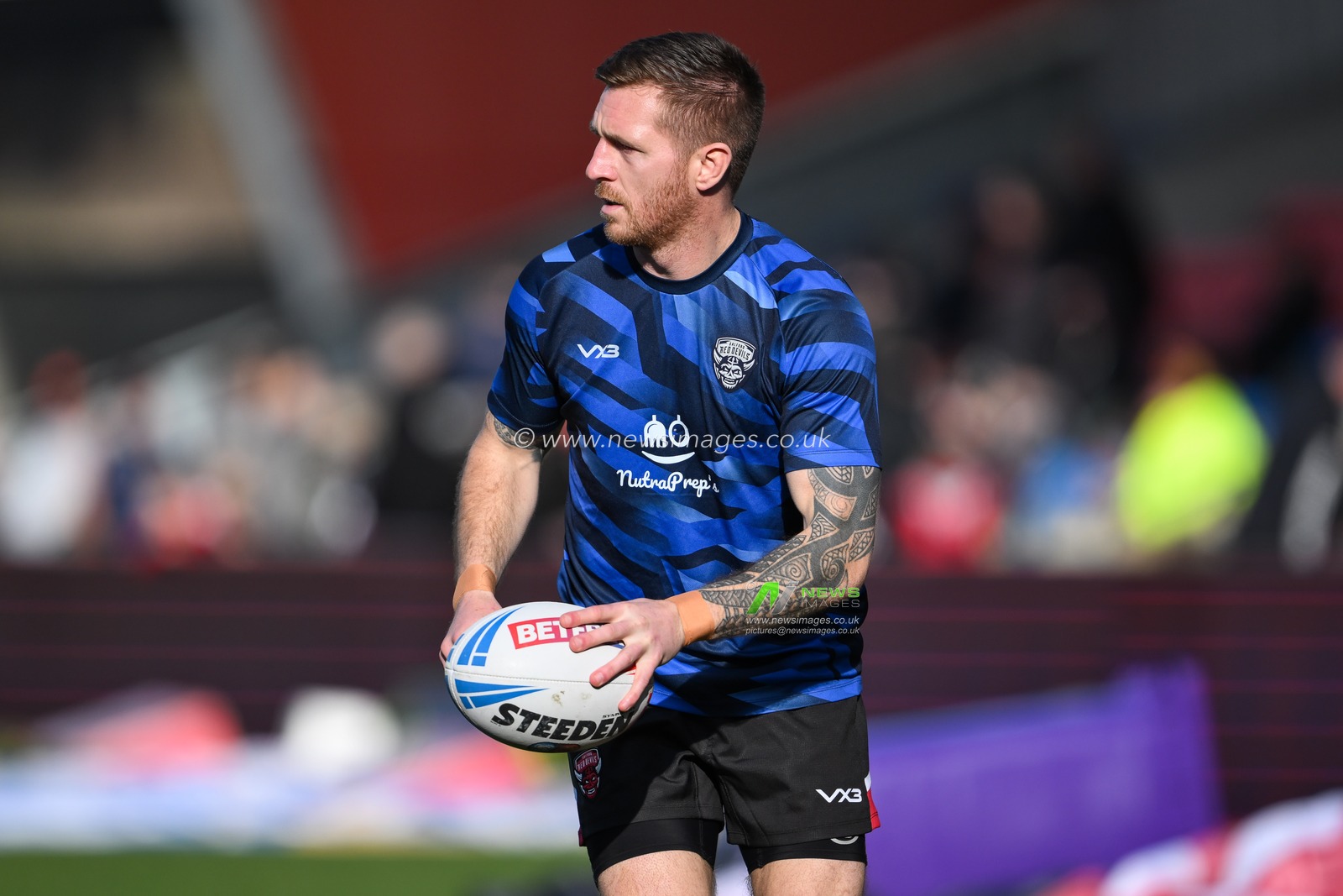 Marc Sneyd of Salford Red Devils during pre match warm up ahead of the Betfred Super League match Round 2 Salford Red Devils vs Leeds Rhinos at Salford Community Stadium, Eccles, United Kingdom, 22nd February 2025

(Photo by Craig Thomas/News Images)
