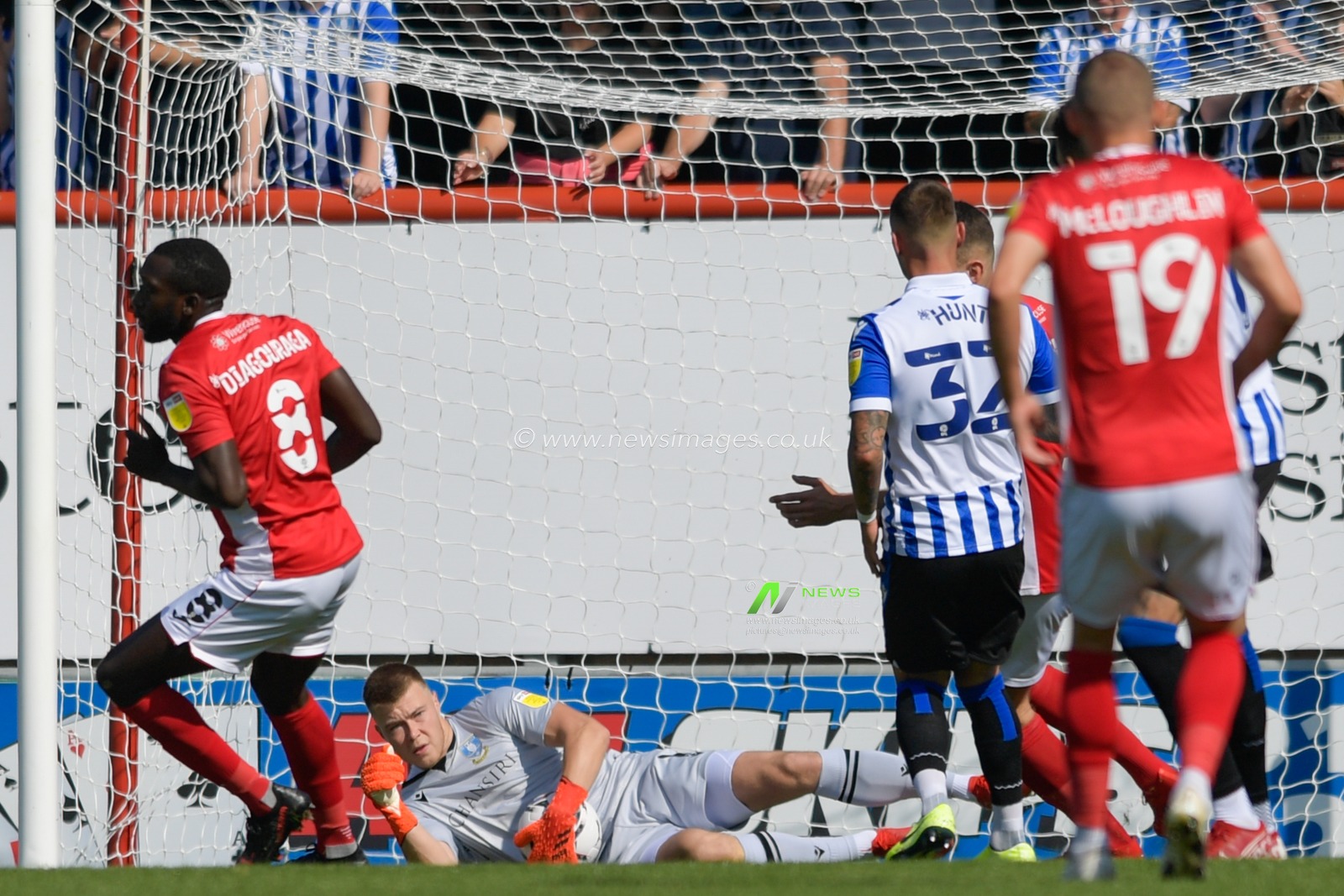 Bailey Peacock-Farrell #1 of Sheffield Wednesday makes a save
