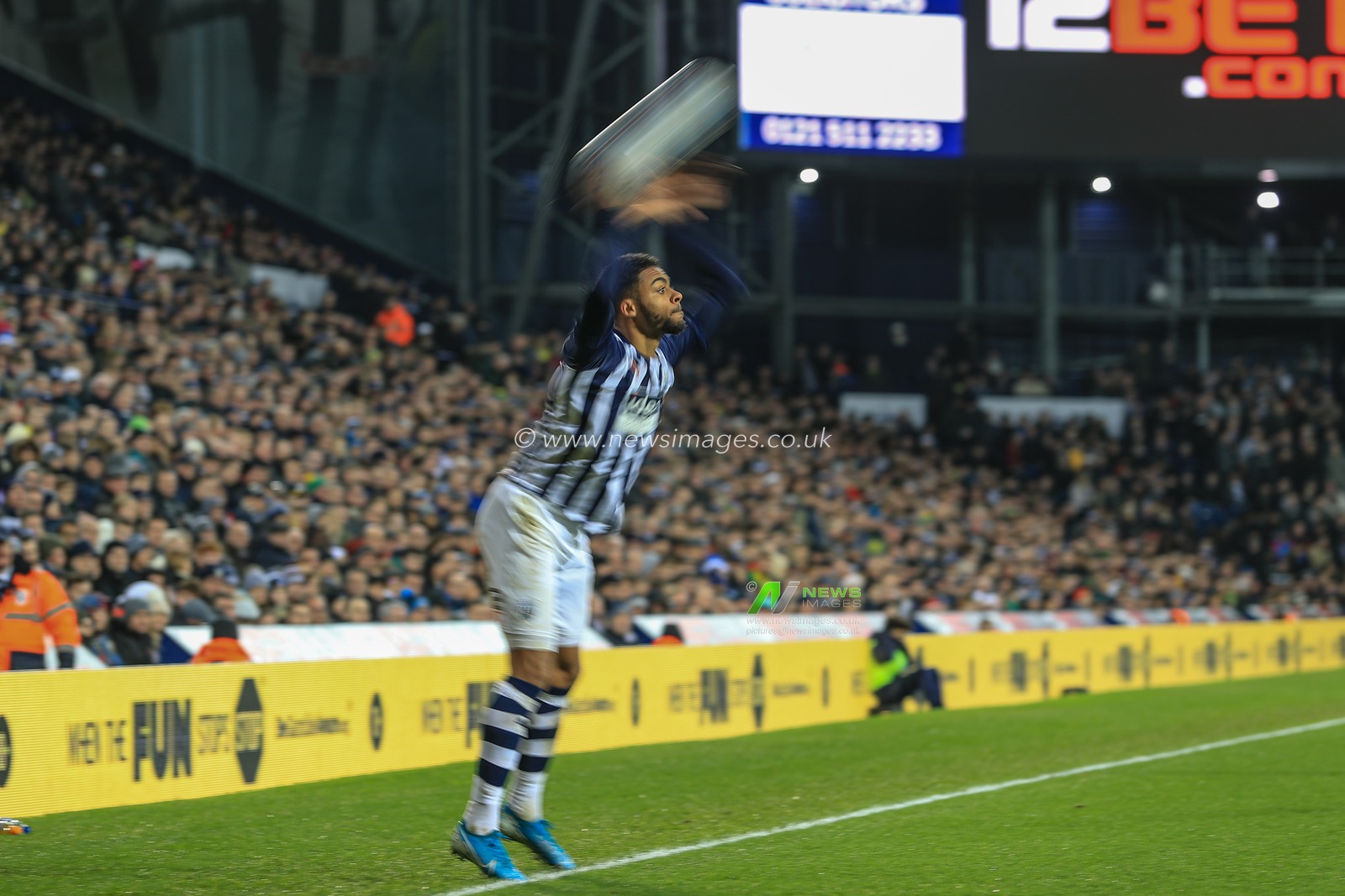 21st December 2019, The Hawthorns, West Bromwich, England; Sky Bet Championship, West Bromwich Albion v Brentford : Darnell Furlong (2) of West Bromwich Albion  takes a throw-in

Credit: Mark Cosgrove/News Images