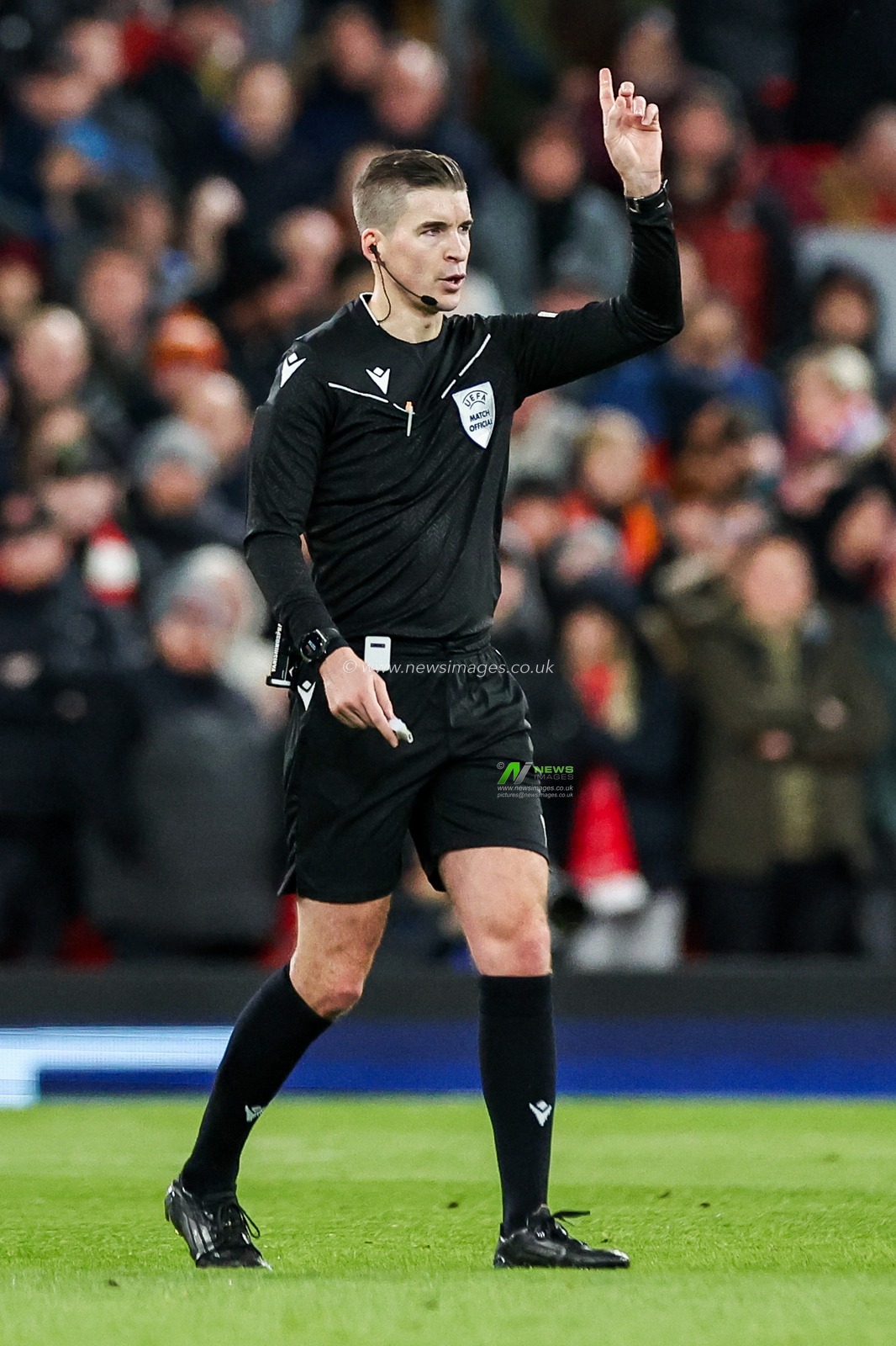 Referee Francois Letexier gives instructions during the UEFA Champions League, League Phase MD5 Liverpool v Real Madrid at Anfield, Liverpool, United Kingdom, 27th November 2024

(Photo by Mark Cosgrove/News Images)