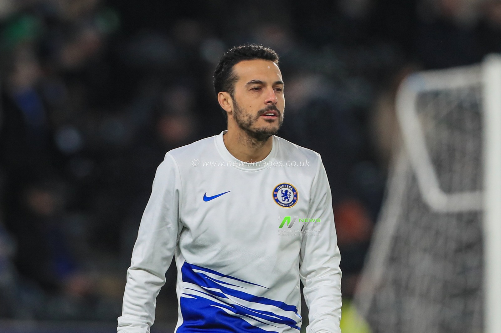25th January 2020, KC Stadium, Kingston upon Hull, England; Emirates FA Cup, Hull City v Chelsea : Pedro (11) of Chelsea during the pre-game warmup