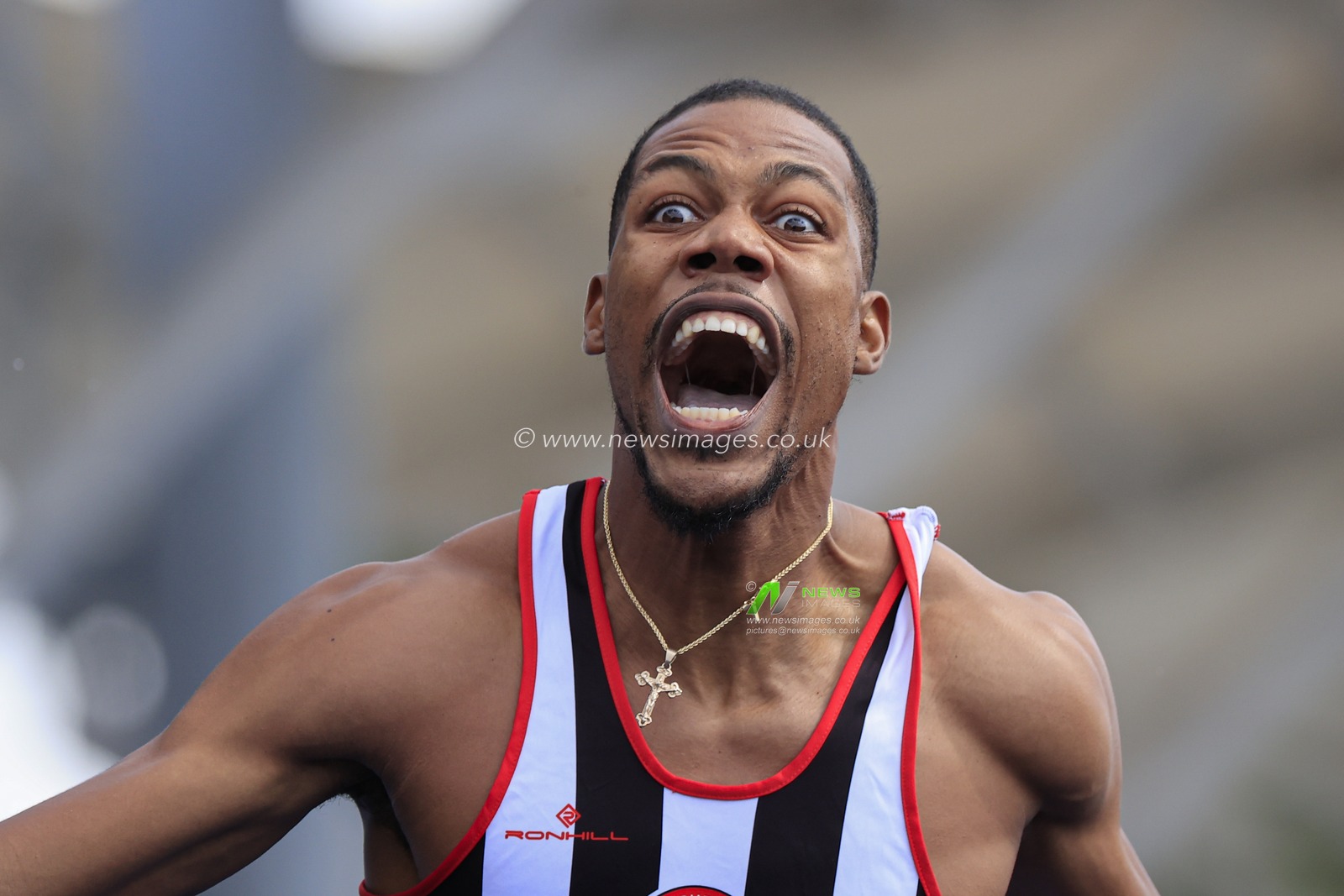 Zharnel Hughes wins the menâ€™s 200m final during the UK Athletics Championships at Manchester Regional Arena, Manchester, United Kingdom, 9th July 2023

(Photo by Conor Molloy/News Images)