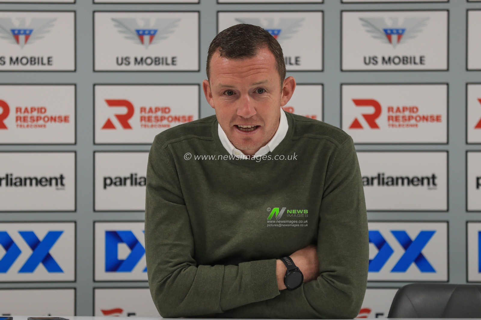 Neill Collins Head coach of Barnsley speaks in the post match press conference during the Sky Bet League 1 match Barnsley vs Shrewsbury Town at Oakwell, Barnsley, United Kingdom, 24th October 2023

(Photo by Alfie Cosgrove/News Images)