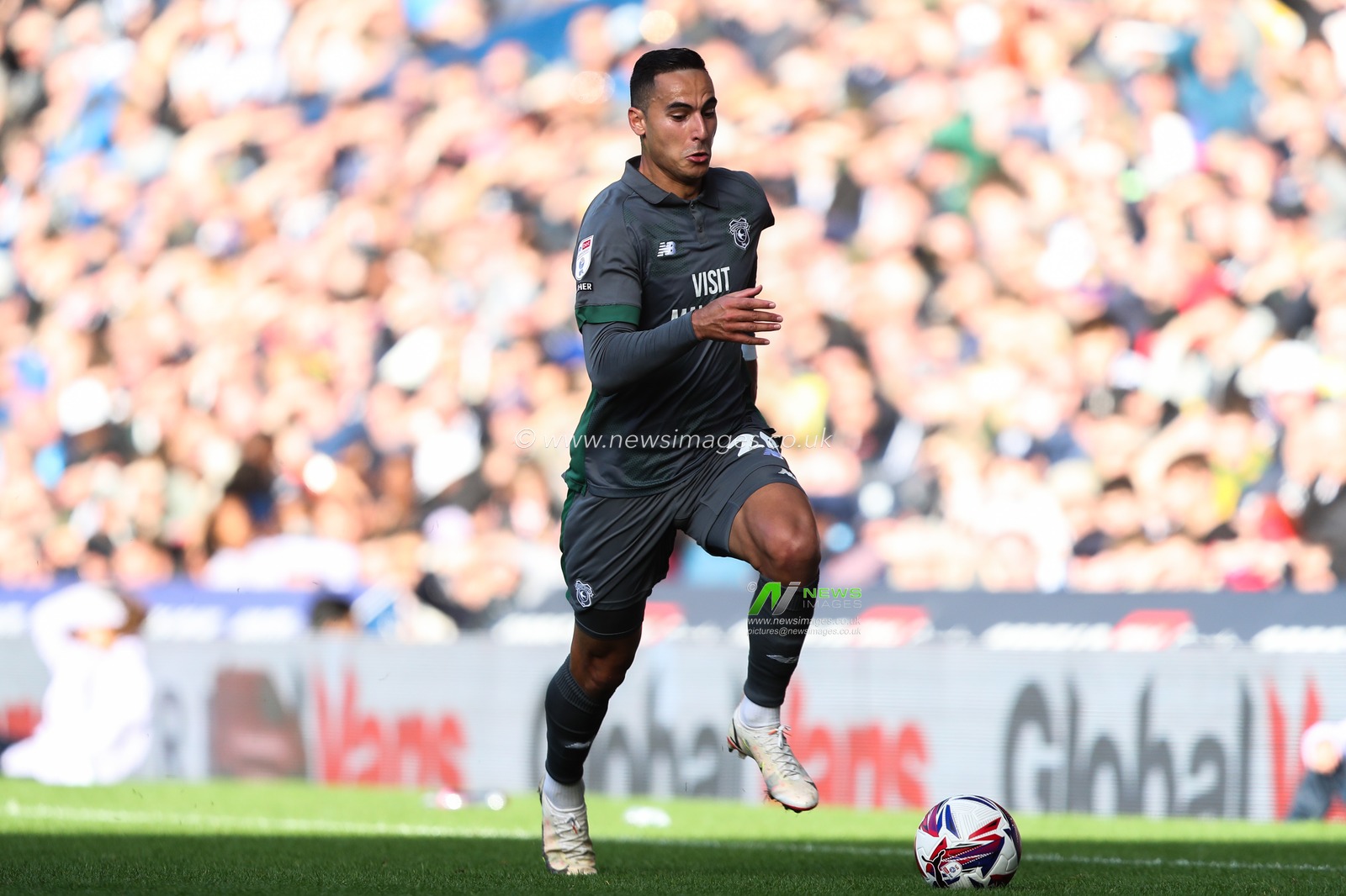 Anwar El Ghazi of Cardiff City breaks with the ball during the Sky Bet Championship match West Bromwich Albion vs Cardiff City at The Hawthorns, West Bromwich, United Kingdom, 26th October 2024

(Photo by Gareth Evans/News Images)