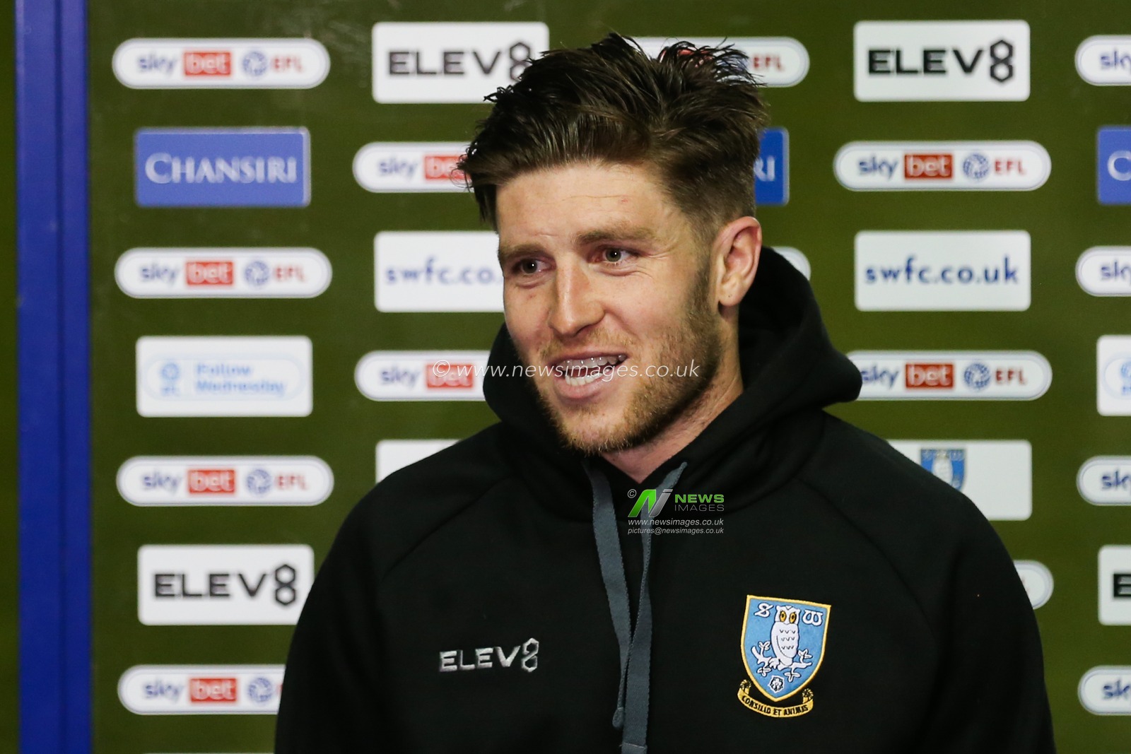 Josh Windass #18 of Sheffield Wednesday is interviewed after the game