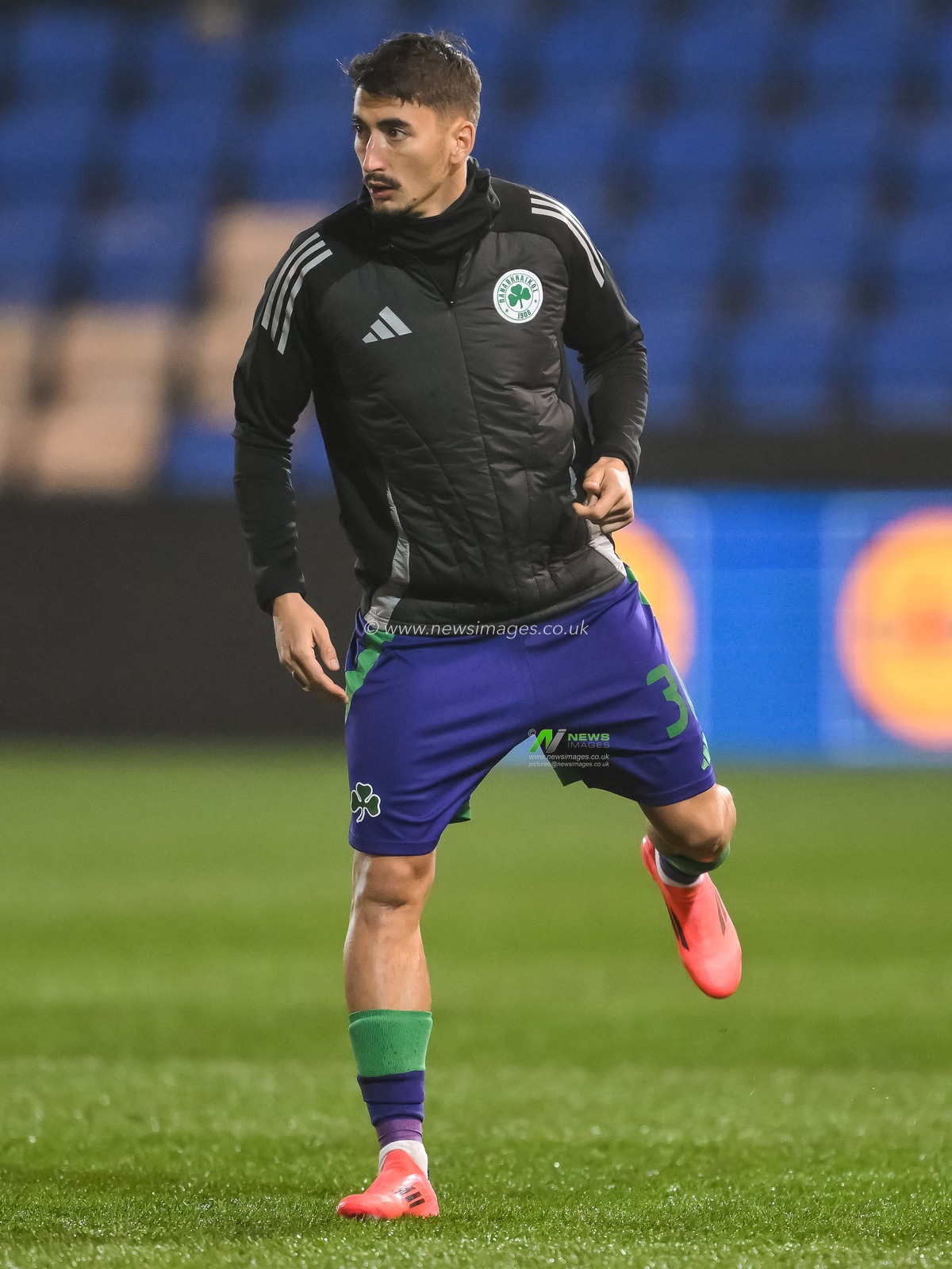 Filip DjuriÄiÄ‡ of Panathinaikos during the pre-game warmup ahead of the UEFA Conference League - League Stage The New Saints v Panathinaikos at Croud Meadow, Shrewsbury, United Kingdom, 12th December 2024

(Photo by Craig Thomas/News Images)